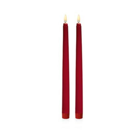 Candle Flickering X2 Red 27cm
