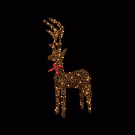Standing Wicker Reindeer 1.1m With Lights