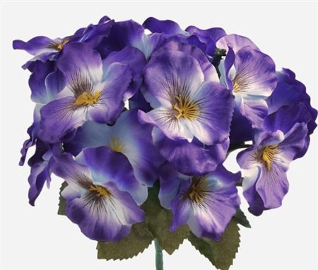Artificial Pansy Vio Pur Cream 26cm (PACK OF 4)