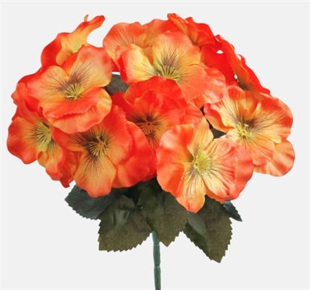 Artificial Pansy 2 Tone Orange 26cm (PACK OF 4)