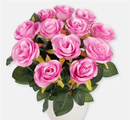 Artificial Rose Bunch Lilac 45cm X12