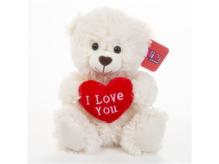 Soft Toy I Love You Bear Cream Medium (PACK OF 2)
