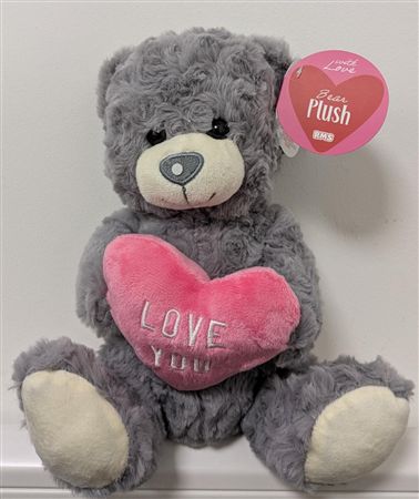 Valentines Love You Bear Pink and Grey 25cm