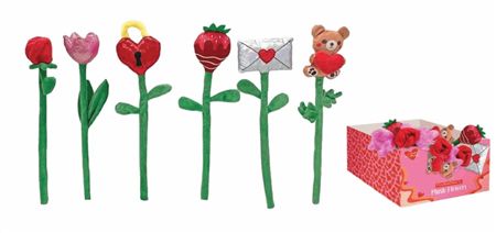 Valentines Flower Plush 30cm Assort (PACK OF 6)