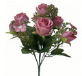 Artificial Rose & Bud Bush Dusky Pink 30cm (pack of 2)