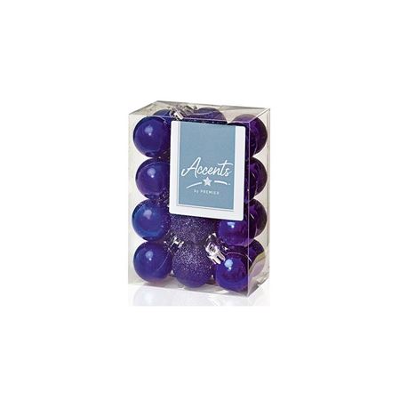 Baubles Multi Finish 30mm Purple X24