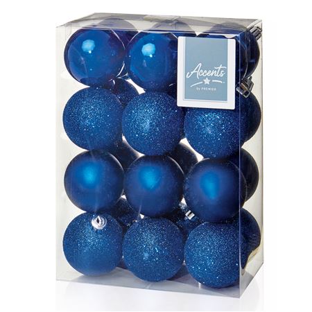 Bauble Multi Finish 6cm Midnight Blue X24