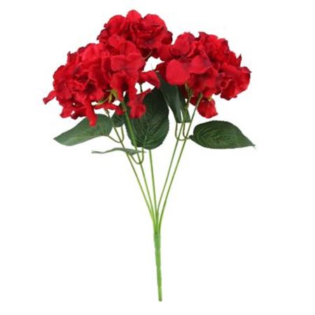 Artificial Hydrangea Bush Red (PACK OF 2)