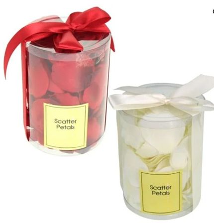 Artificial Rose Petal Box Ivory (pack of 3)