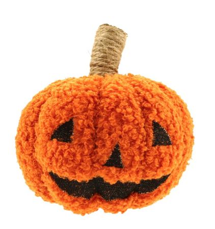 Pumpkin Boucle With Carving 18cm