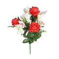Artificial Essentials Pembroke Orchid Rose Posy Red  (PACK OF 2)