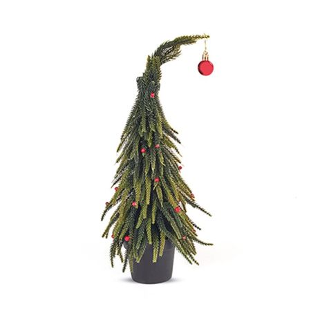 Leaning Tree 35cm Red Baubles
