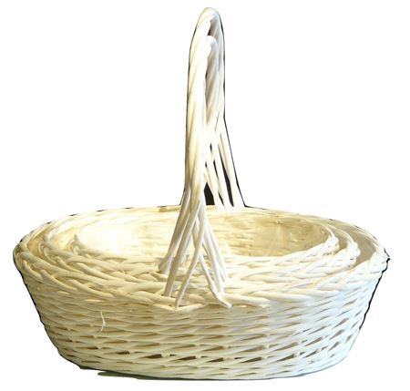 Basket Willow White Oval Set
