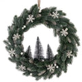Wreath Frosted With Pine Tree 42cm