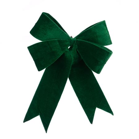 Bow Velvet Wired Green 48cm