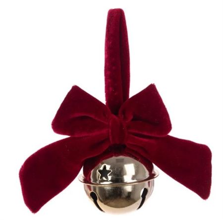 Bell Gold With Red Velvet Bow 6cm