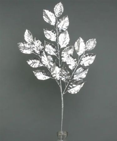 Metallic Birch Leaf Spray Silver