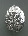 Metallic Monstera Leaf Sml Silver  (PACK OF 3)
