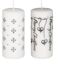 Candle Deco White 2 Assorted 15 X 7cm (PACK OF 1)