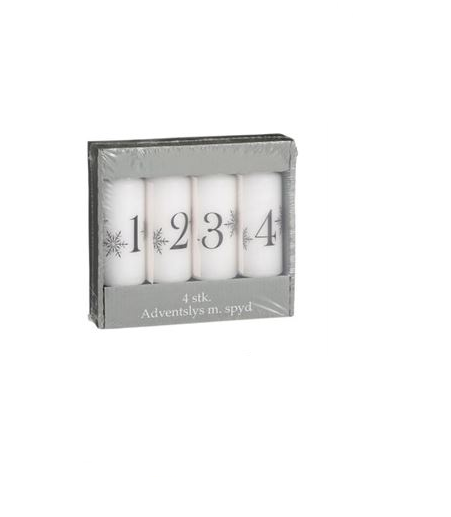 Candle White Advent Set 10cm