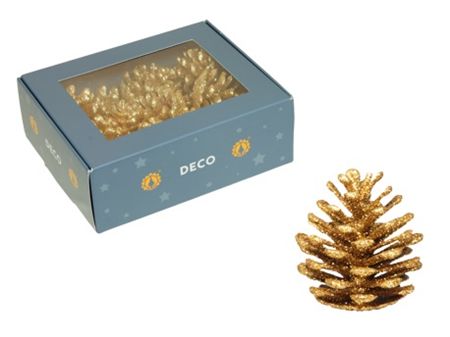 Dried Sparkling Cones 45mm Gold X 20