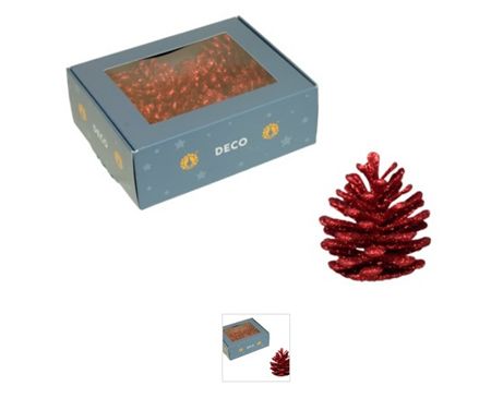 Dried Sparkling Cones 45mm Red X 20