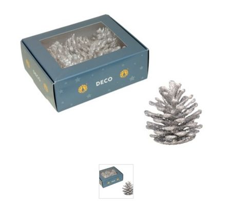 Dried Sparkling Cones 45mm Silver X 20