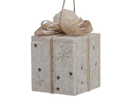 Felt Hanging Gift Cream 9x6cm X4