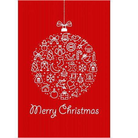 Folded Card Bauble Red (PACK OF 2)