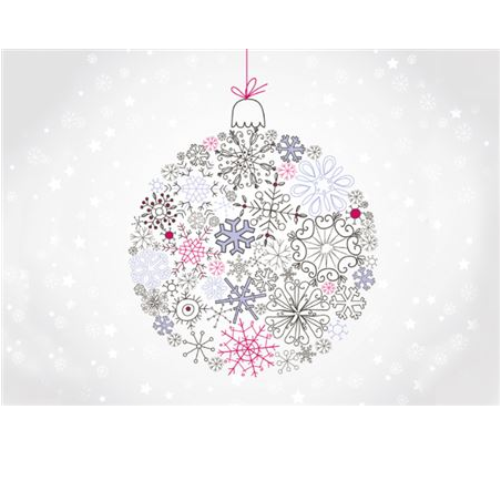 Folded Card Bauble Snowflakes