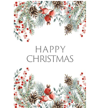 Folded Card Happy Christmas Border (PACK OF 2)