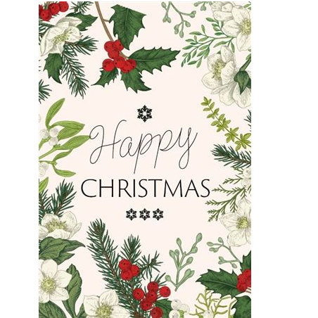 Folded Card Happy Christmas Nature (PACK OF 2)