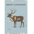 Folded Card Merry Reindeer Blue (PACK OF 2)