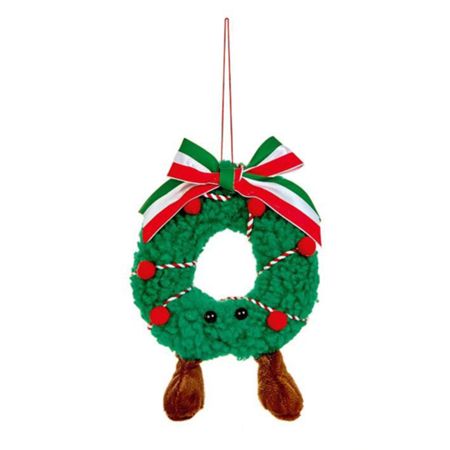 Hanging Plush Christmas Wreath 15cm