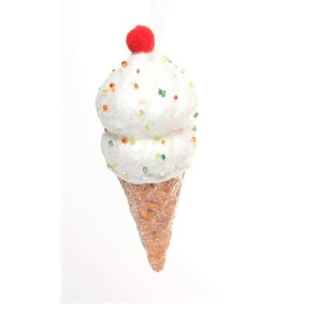 Hanging Ice Cream Cone Brown 15cm  (PACK OF 3)