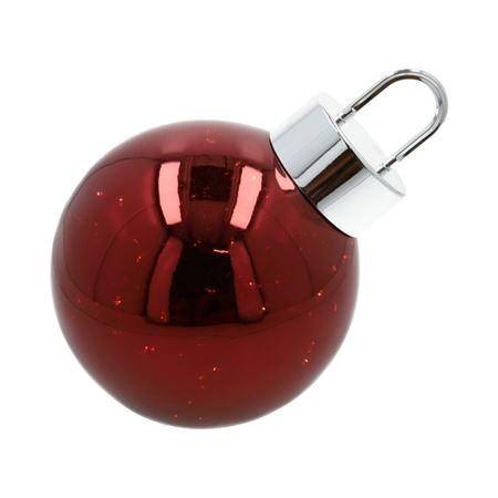 L E D Bauble Glass Twinkle Red 20cm