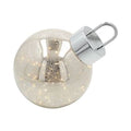 L E D Bauble Glass Twinkle Silver 30cm