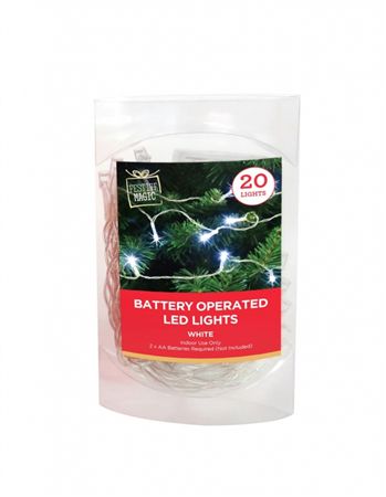 L E D String Lights White X20  (PACK OF 2)