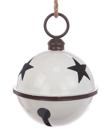 Metal Bell Star White 29cm