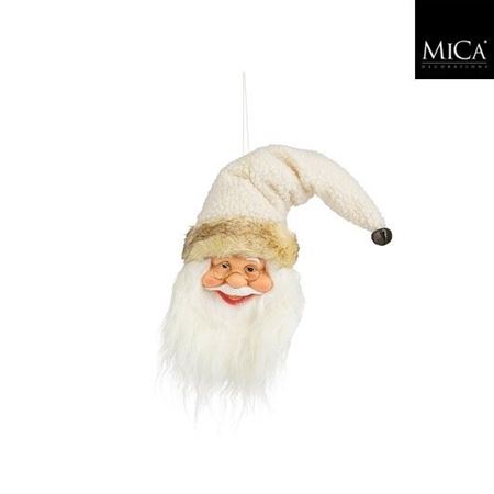 Santa Head Hanging Cream 45x15cm
