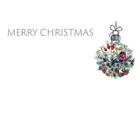 Small Card Christmas Bauble Nature (PACK OF 2)