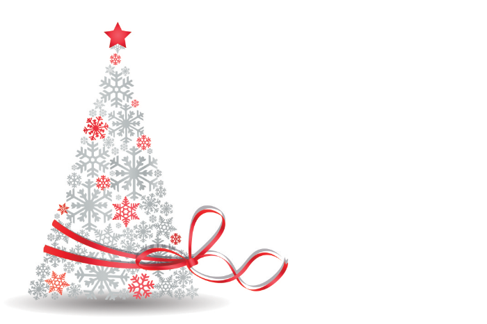 Small Card Plain Red Christmas Tree (PACK OF 2)
