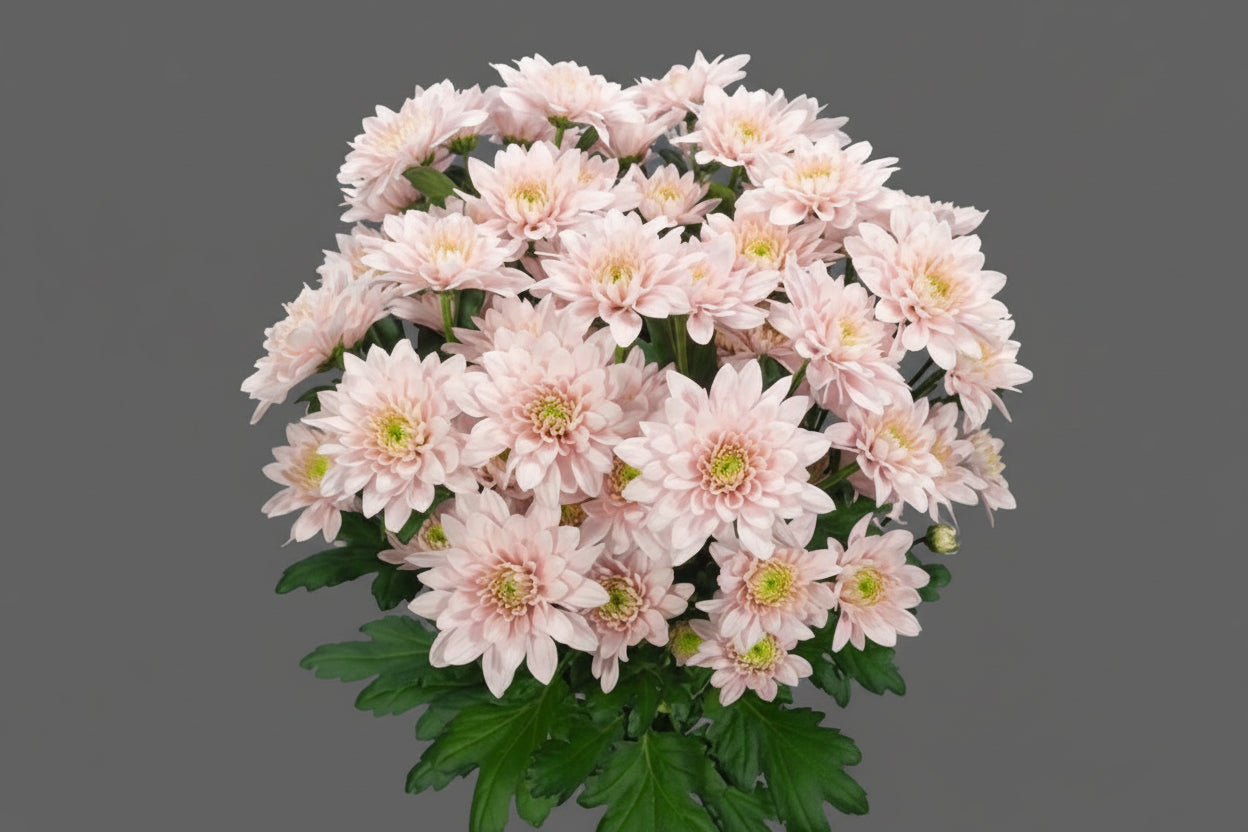 Farm Fresh Spray Chrysanthemum T Pastela Blush (Bunch of 5 stems, Length 70cm) (PACK OF 2)