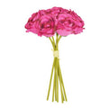 Artificial Open Rose Bouquet Cerise 7 Heads