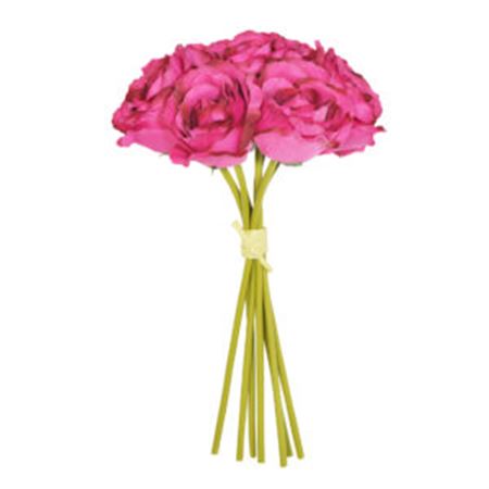 Artificial Open Rose Bouquet Cerise 7 Heads
