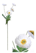 Artificial Poppy White 59cm (Pack of 4)