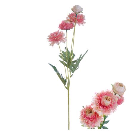Artificial Zinnias pink 61cm (Pack of 2)