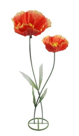 Artificial Emperor Poppy Double Stem Orange 160×50cm