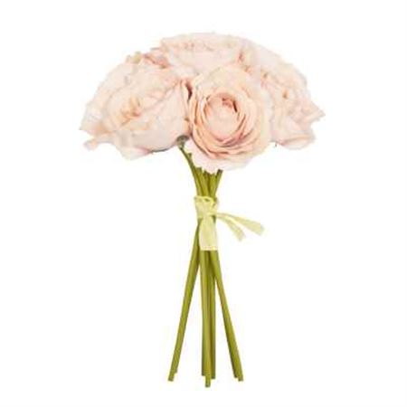 Artificial Open Rose Bouquet Bisque 7 Heads