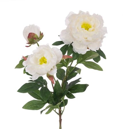 Artificial Peony Spray White 66cm